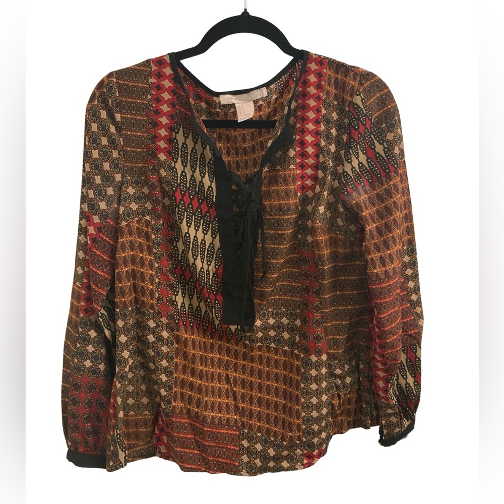 LOVE 21 Y2K BOHEMIAN BLOUSE SIZE S